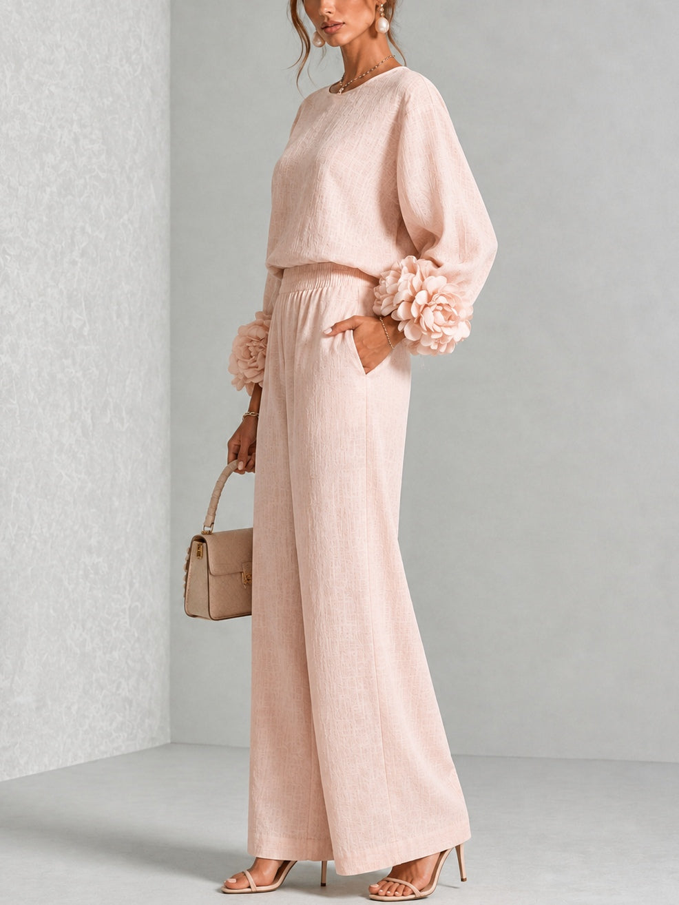 Rosalie | Ensemble Deux Pièces avec Manchettes à Motifs Floraux