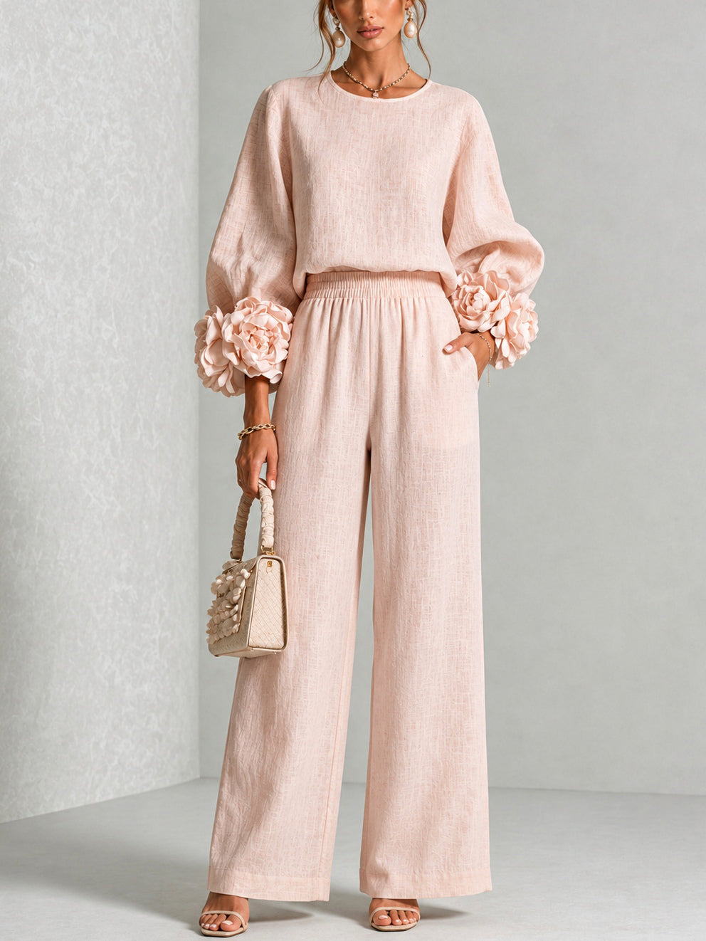 Rosalie | Ensemble Deux Pièces avec Manchettes à Motifs Floraux