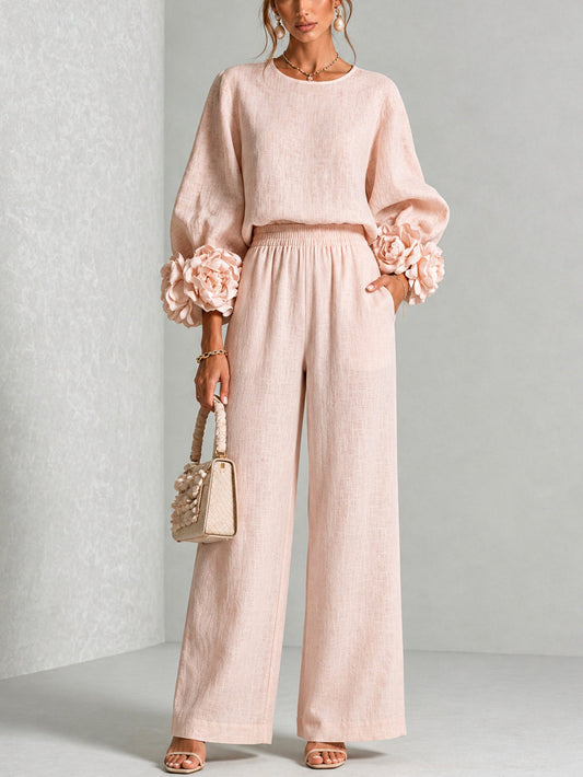 Rosalie | Ensemble Deux Pièces avec Manchettes à Motifs Floraux
