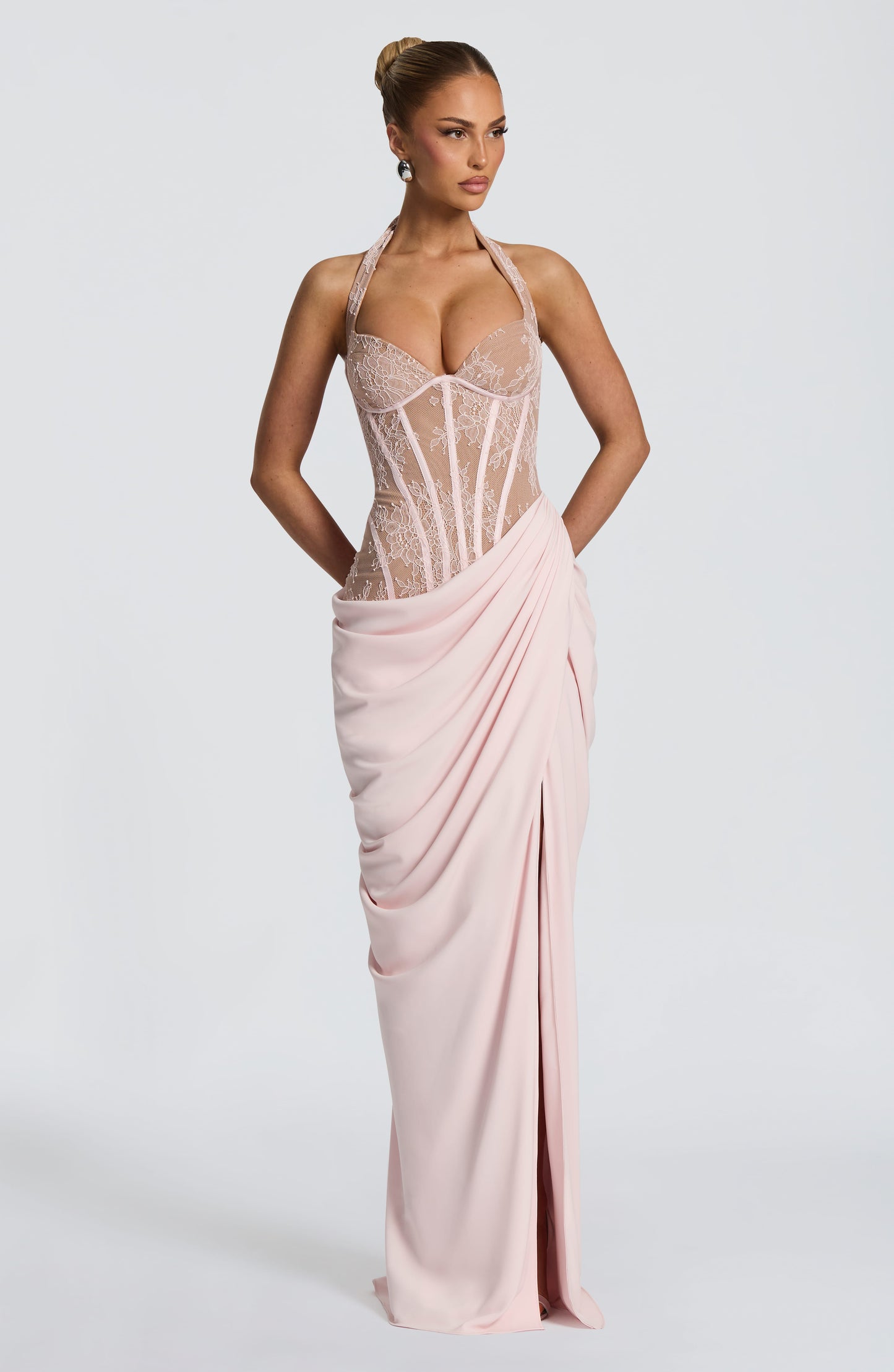 Vestido largo Bonita - Rosa empolvado