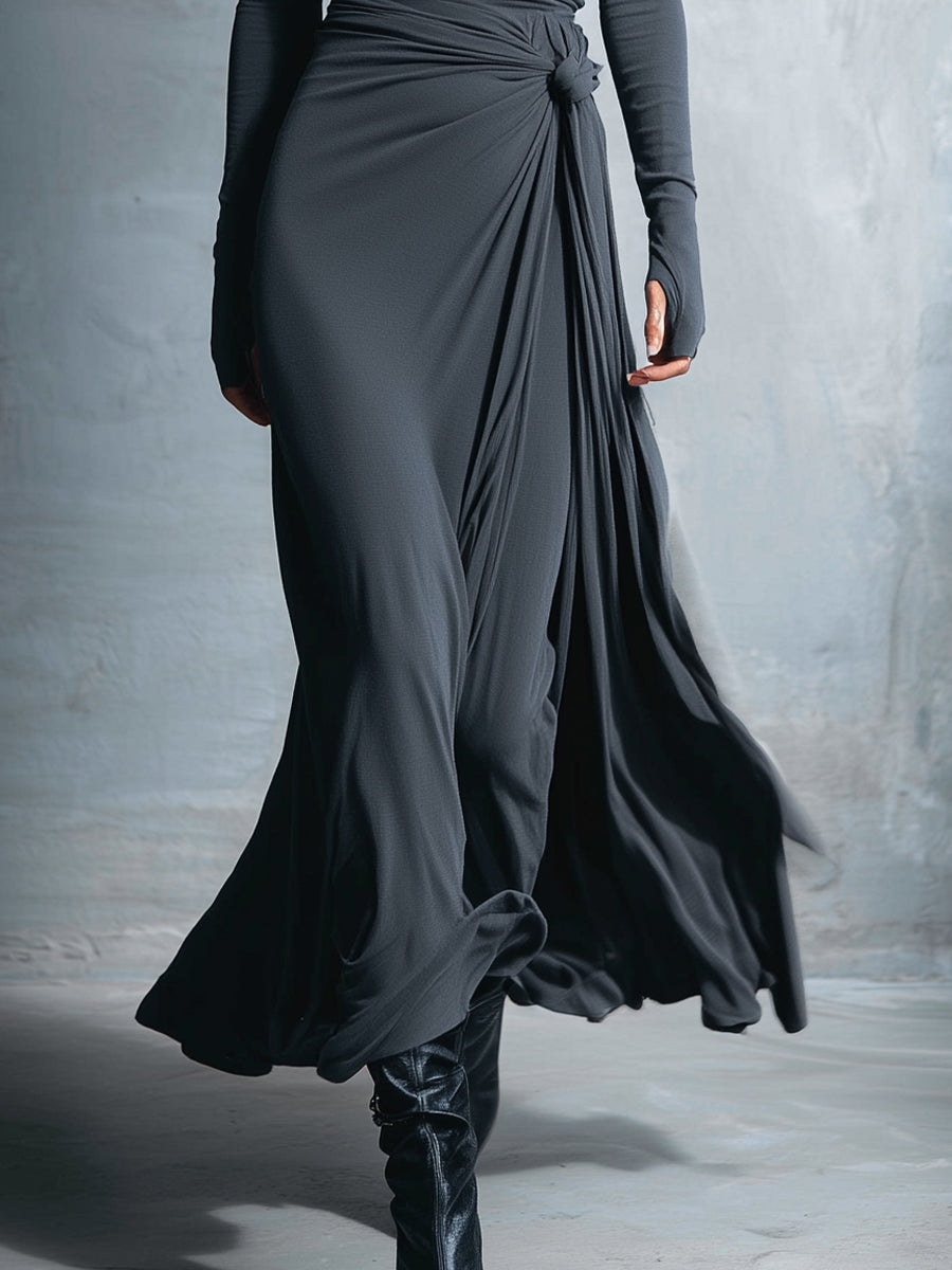 NADÈGE ❘ Robe longue avec nœud latéral