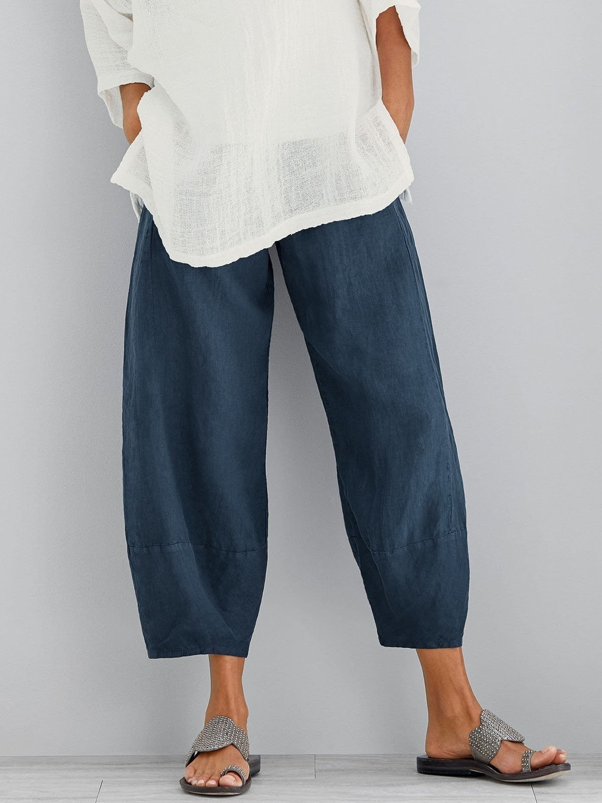 BELLUCCI MILANO | PANTALONES CROP DE ALGODÓN PARA MUJERES