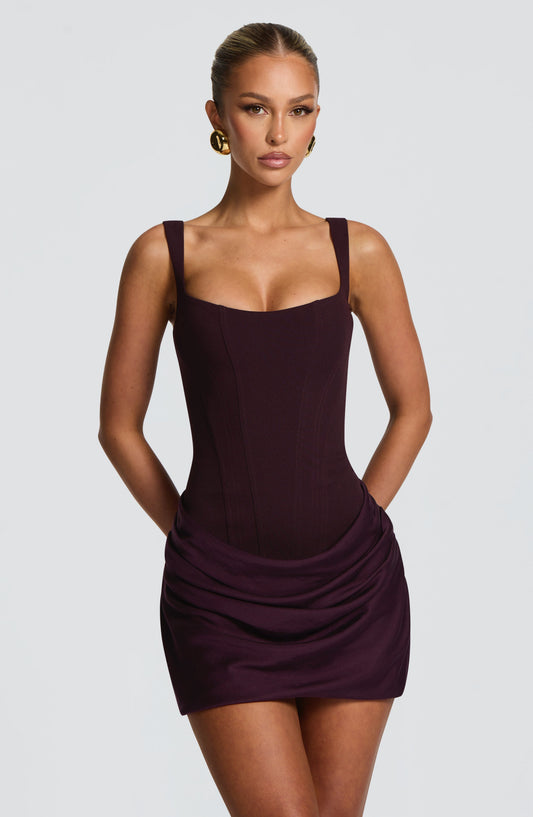 Vestido corto Marielle - Ciruela