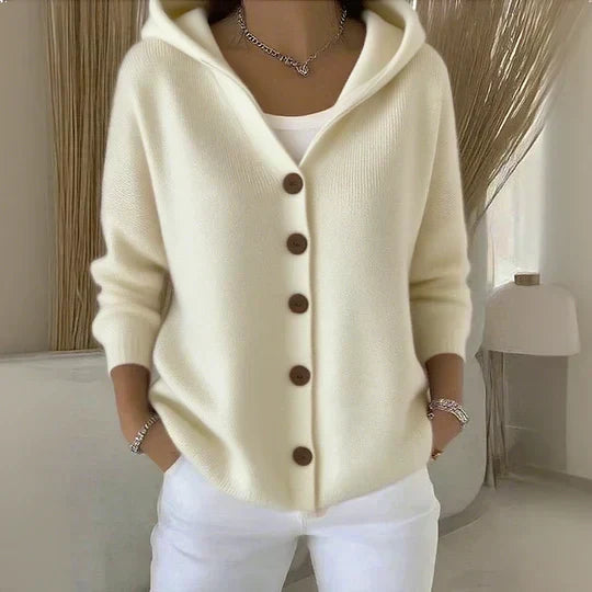 MARGOT™ | Rebeca de punto con capucha y botones
