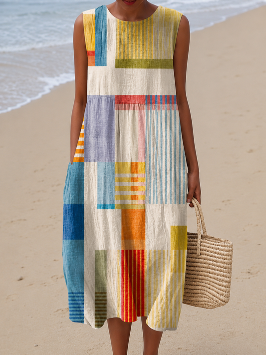 Eve™ Vestido midi geométrico