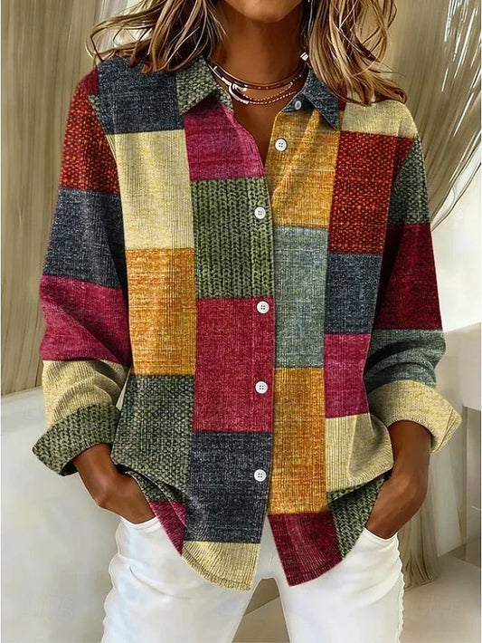 Mathilde | Blouse Vintage Patchwork Boutonnée