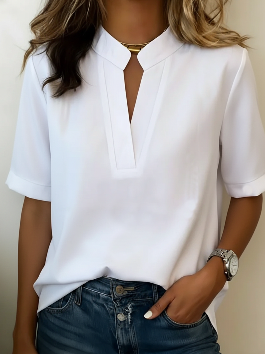 Ellie — Blusa elegante con cuello refinado