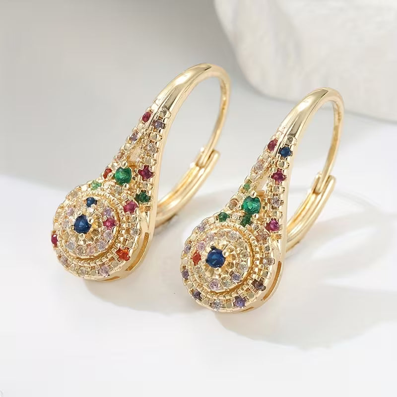 Pendientes multicolores con brillo y elegancia