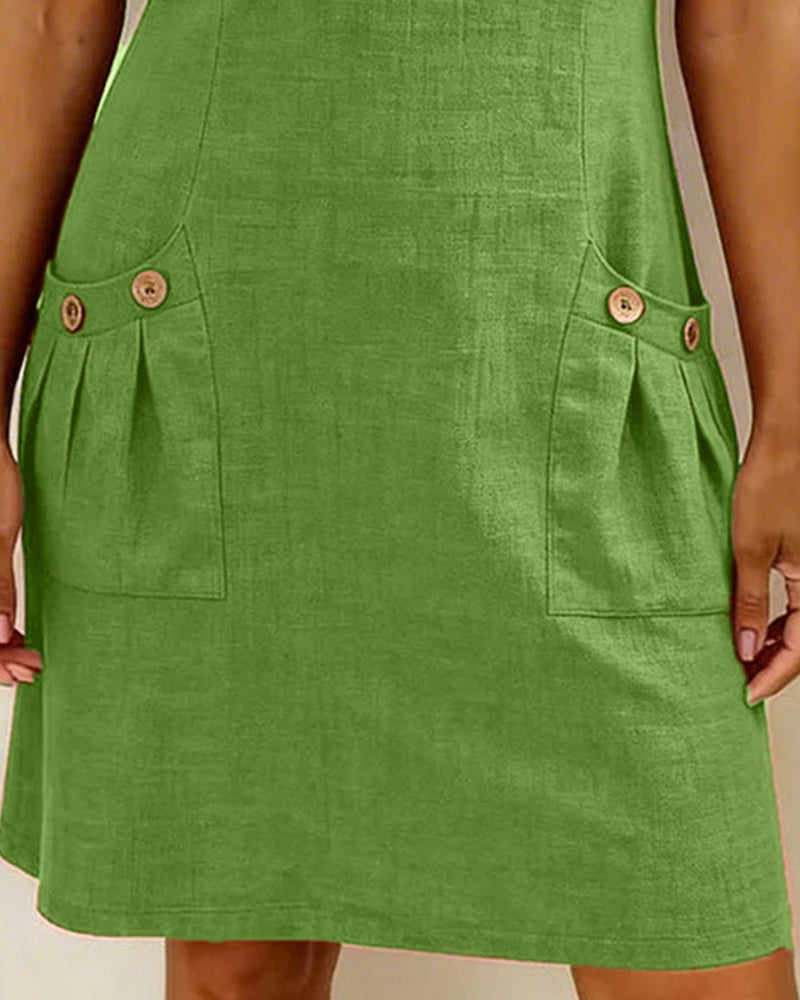 Zelora® | Vestido de algodón con cierre de cremallera