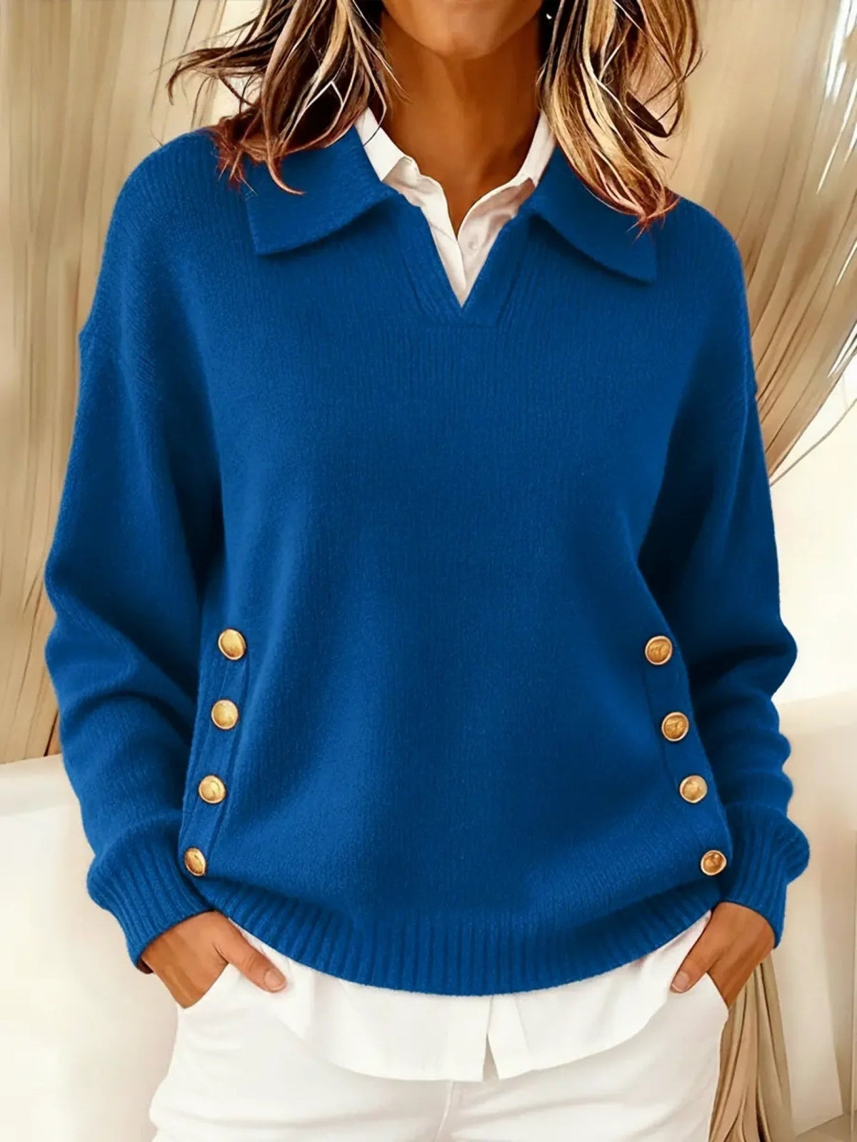 ÉLODIE™ | Jersey de cuello en V con cuello