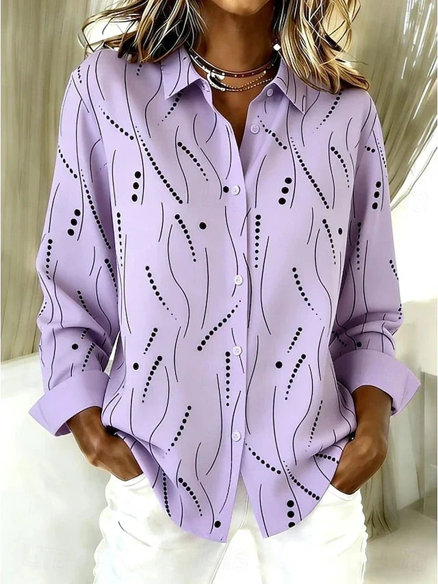 Delphine | Blouse Boutonnée à Imprimé Abstrait