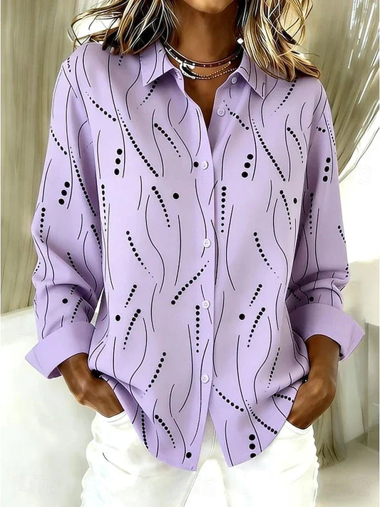 Delphine | Blouse Boutonnée à Imprimé Abstrait