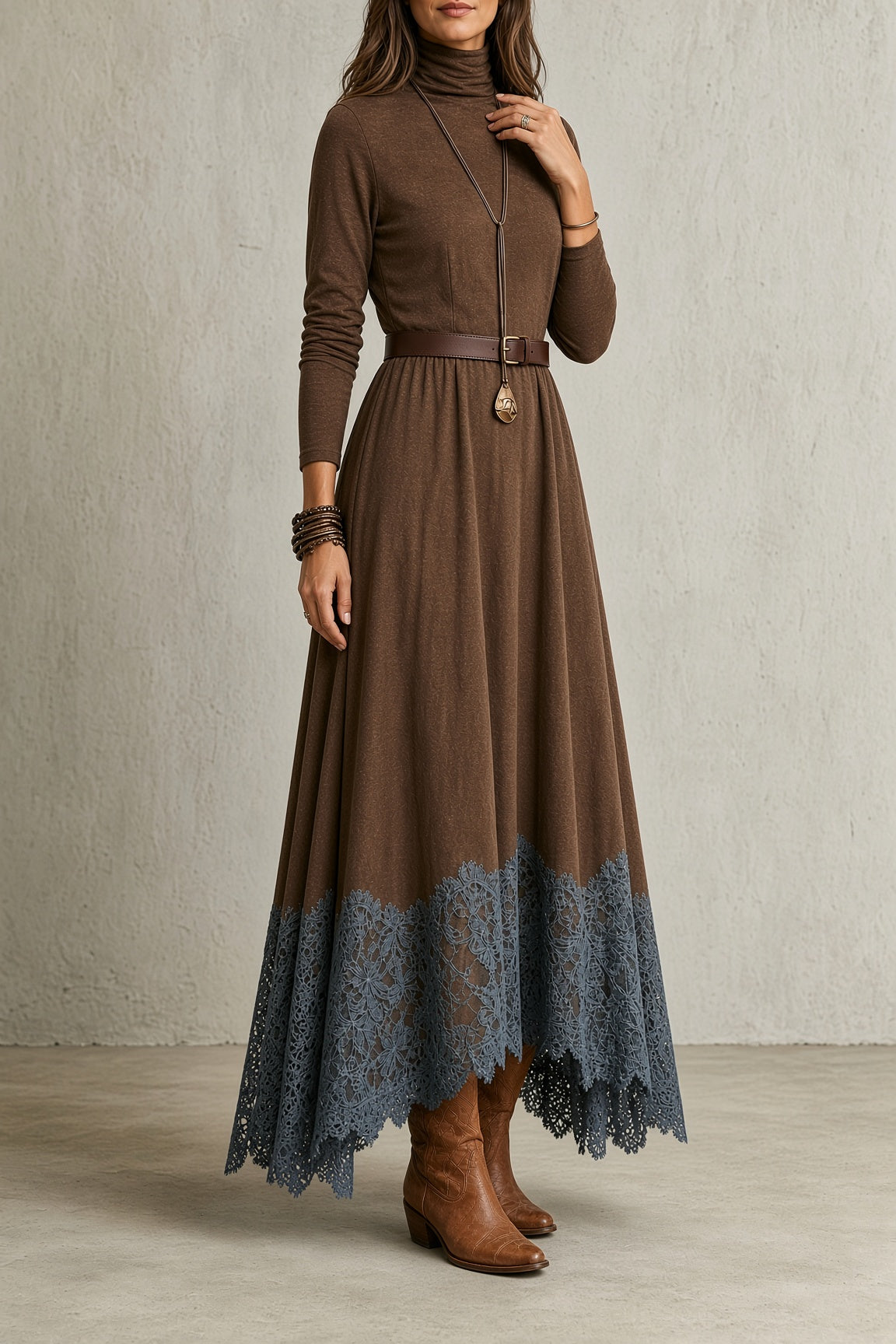 Sarah | Robe Vintage Col Roulé