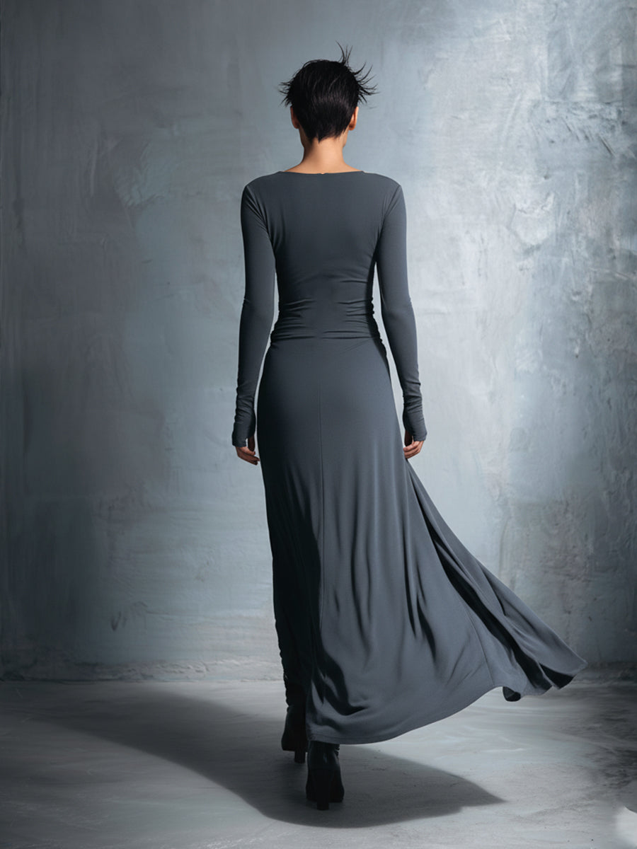 NADÈGE ❘ Robe longue avec nœud latéral