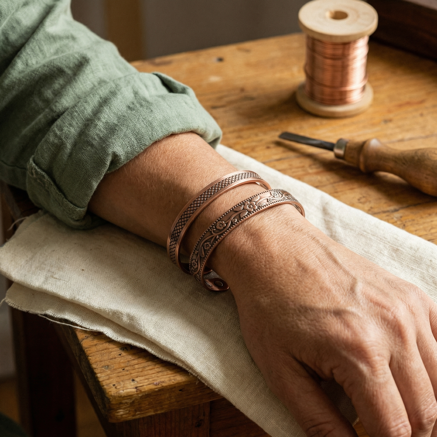 Conjunto de cobre forjado