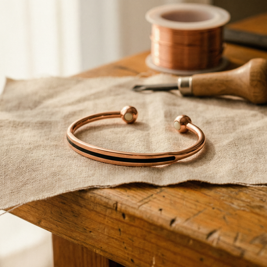 Pulsera de cobre con vetas