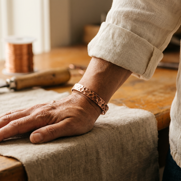 Pulsera de cobre con surcos