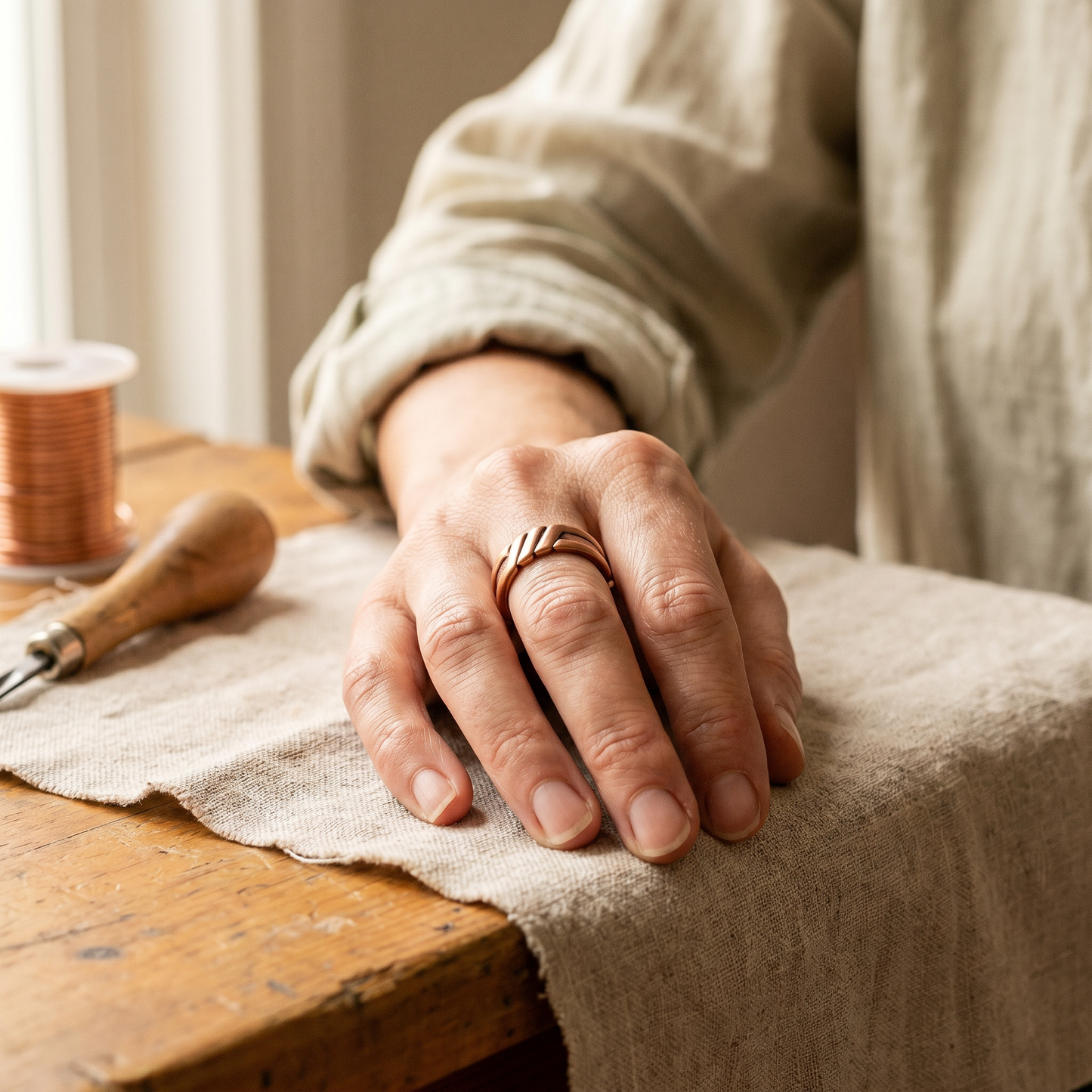 Anillo de cobre de turba