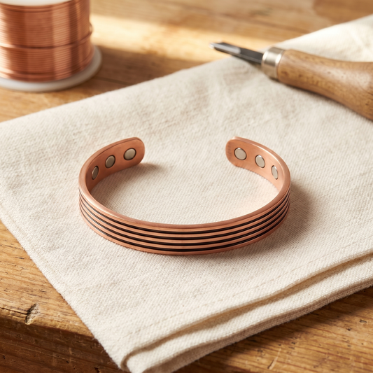 Pulsera de cobre color salvia