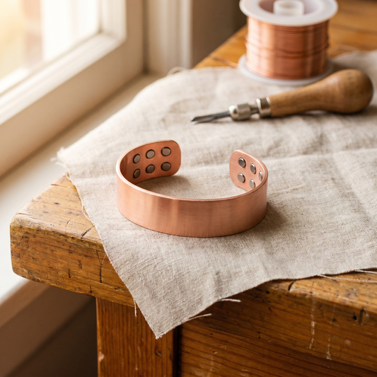 Pulsera de cobre con yunque