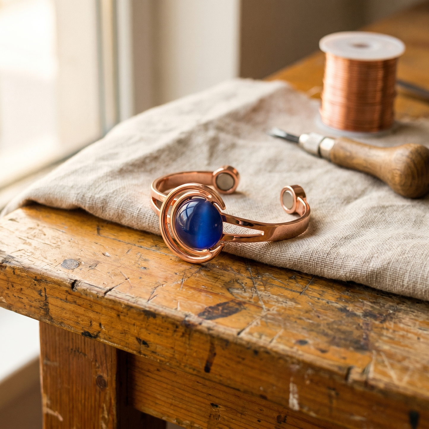 Pulsera de cobre esférica