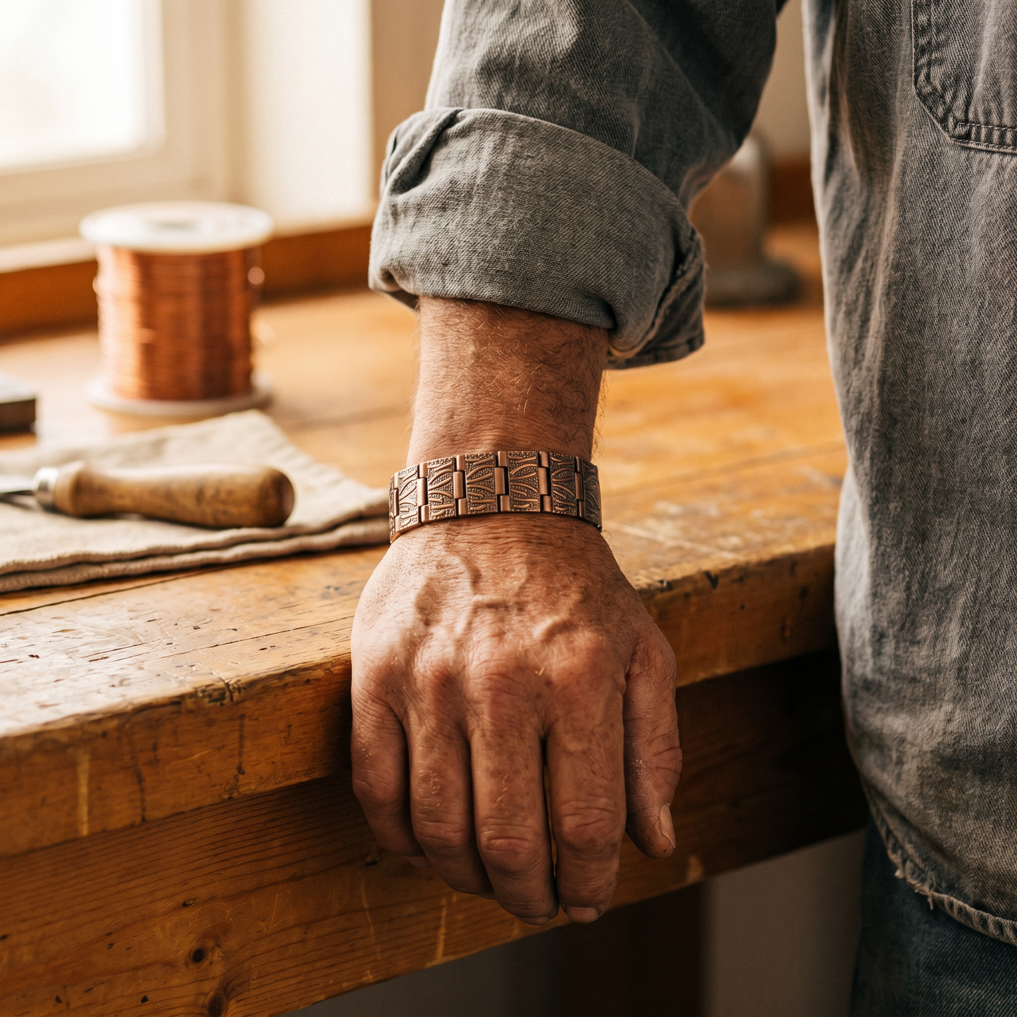 Pulsera de cobre para hombre de Grit