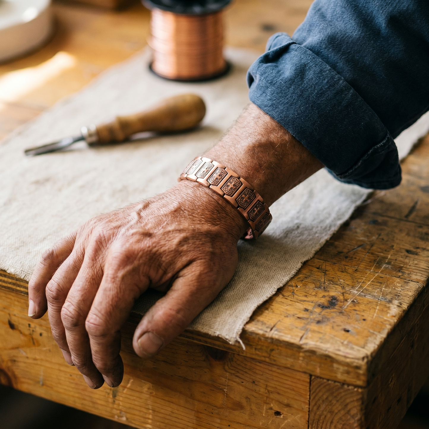 Gale Pulsera de cobre para hombres