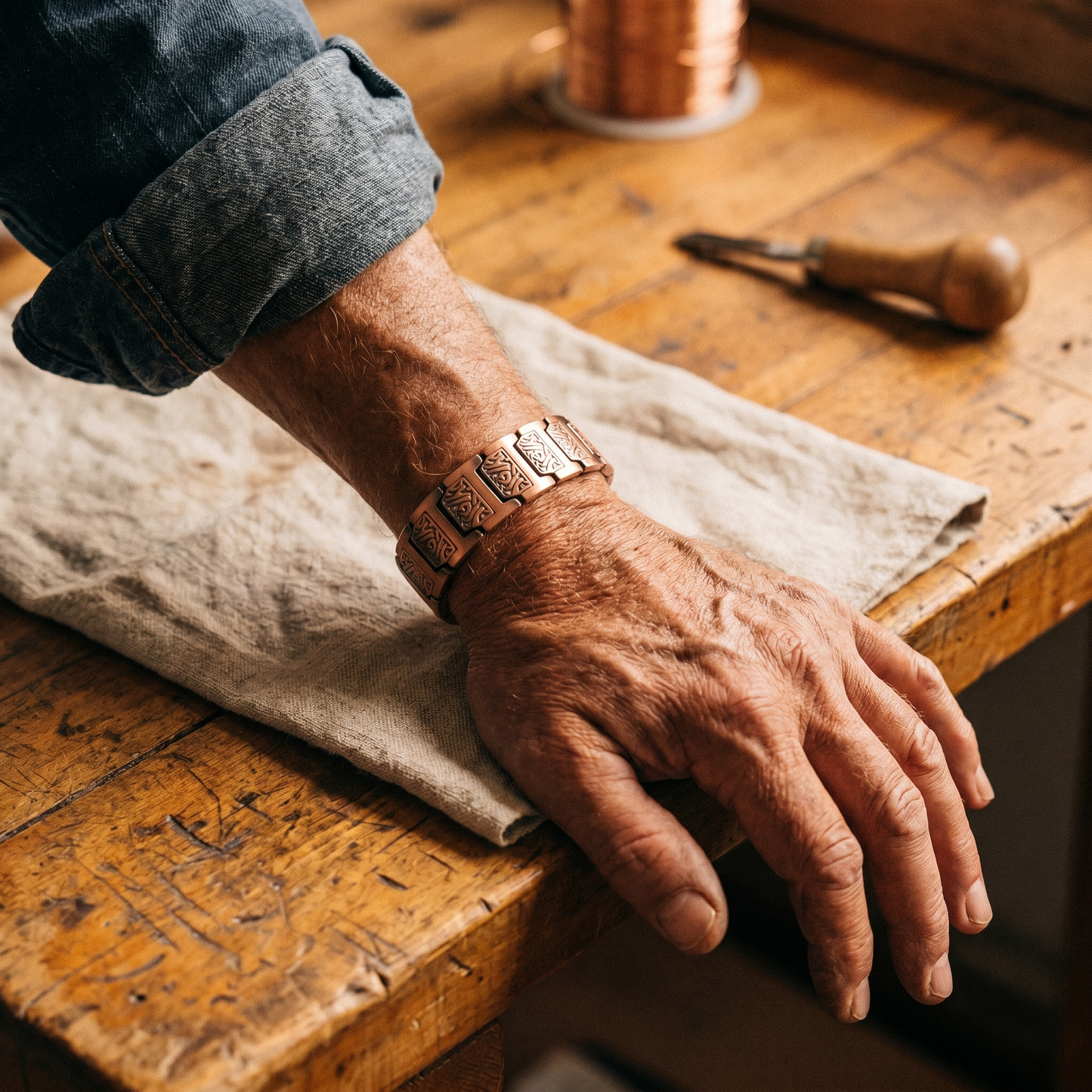 Glen Pulsera de cobre para hombre
