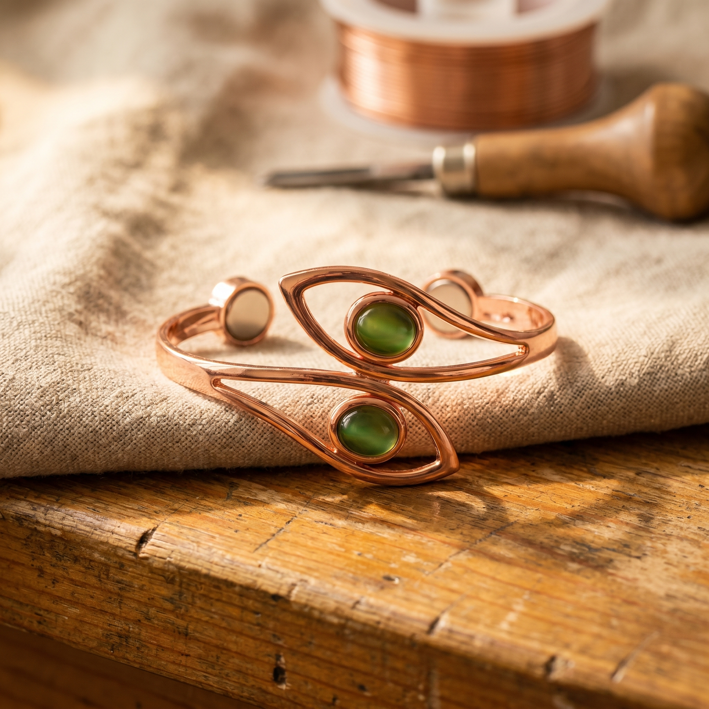 Pulsera de cobre con ópalo