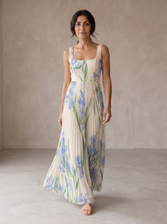 Oriah | Vestido largo floral de corte en A
