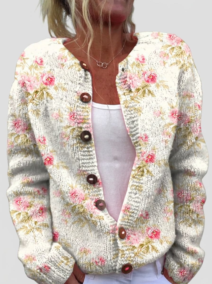 Rosalie — Cardigan à motif de roses