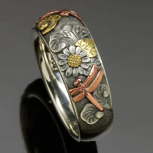 Anillo de plata Natura vintage