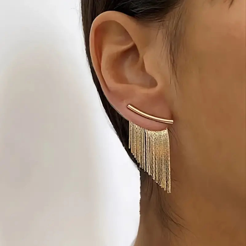 Pendientes de cortina dorados vintage