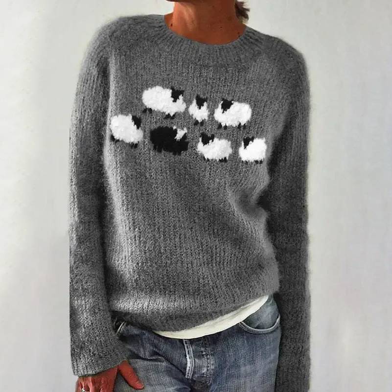 Bianka | Pull Douillet à Motif Moutons