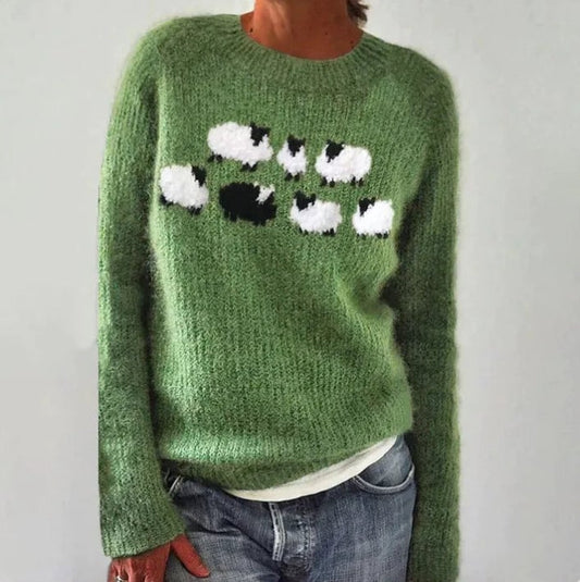 Bianka | Pull Douillet à Motif Moutons
