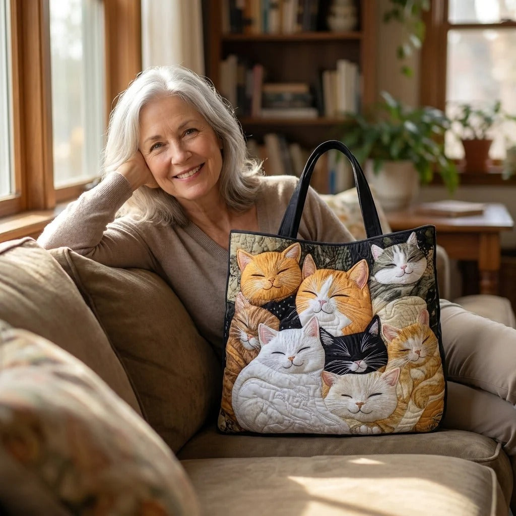 Sac fourre-tout matelassé - Chatons endormis