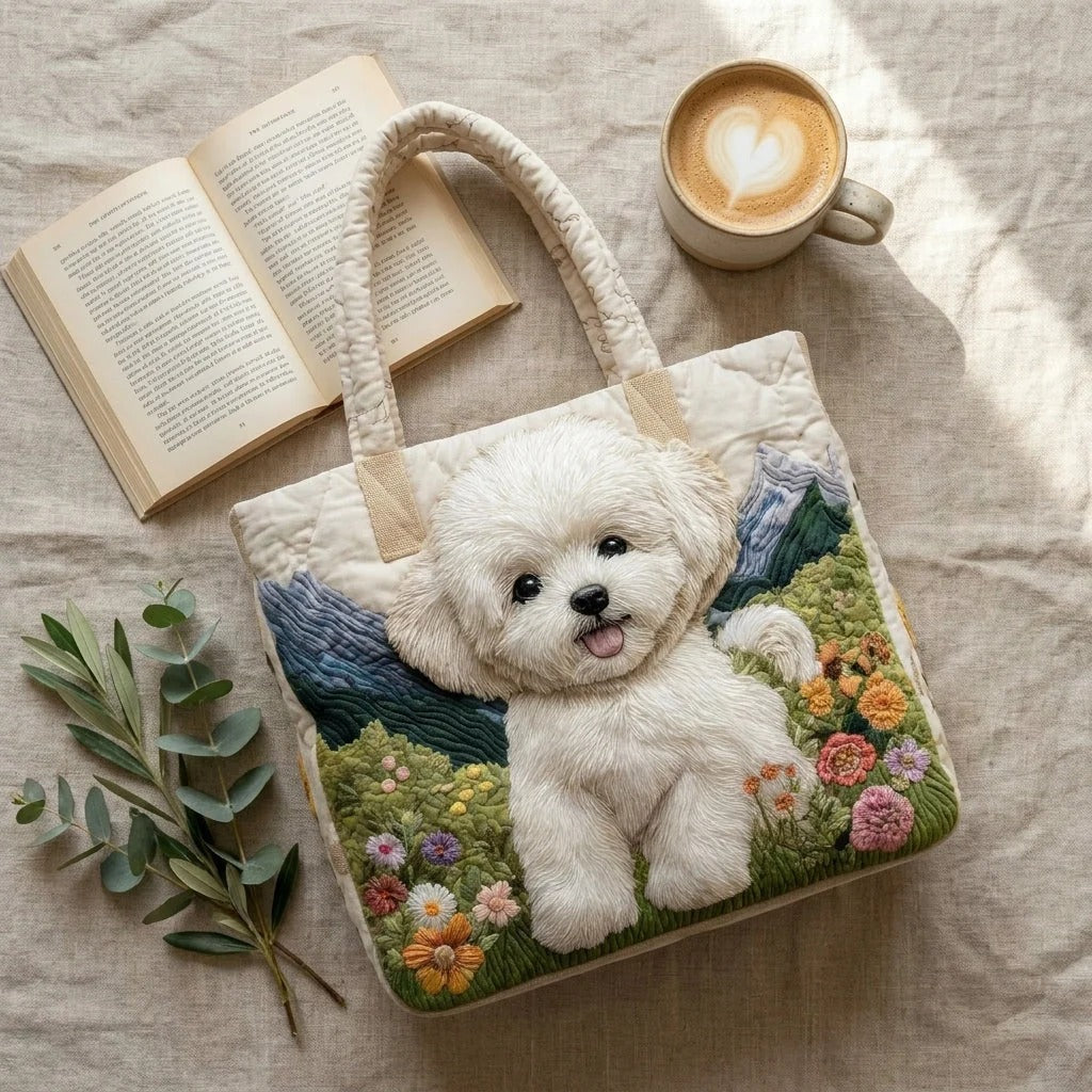 Sac cabas matelassé - Bichon frisé