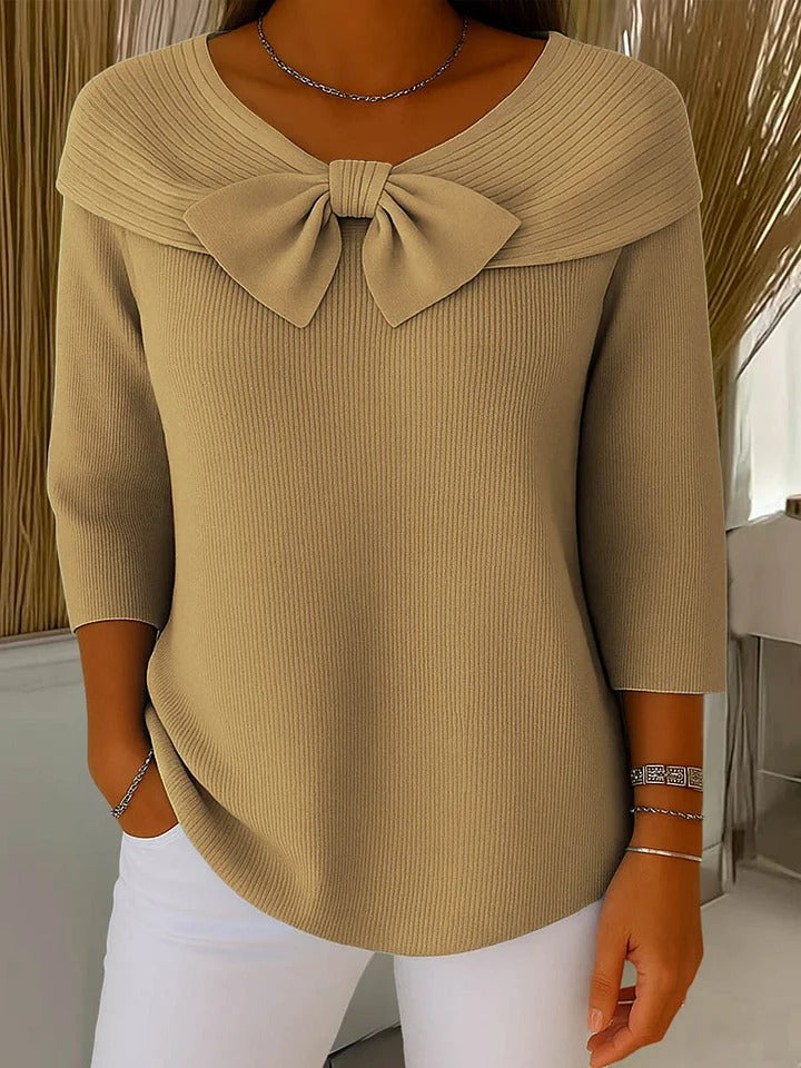 VICTOIRE™ | Jersey con lazo y cuello redondo