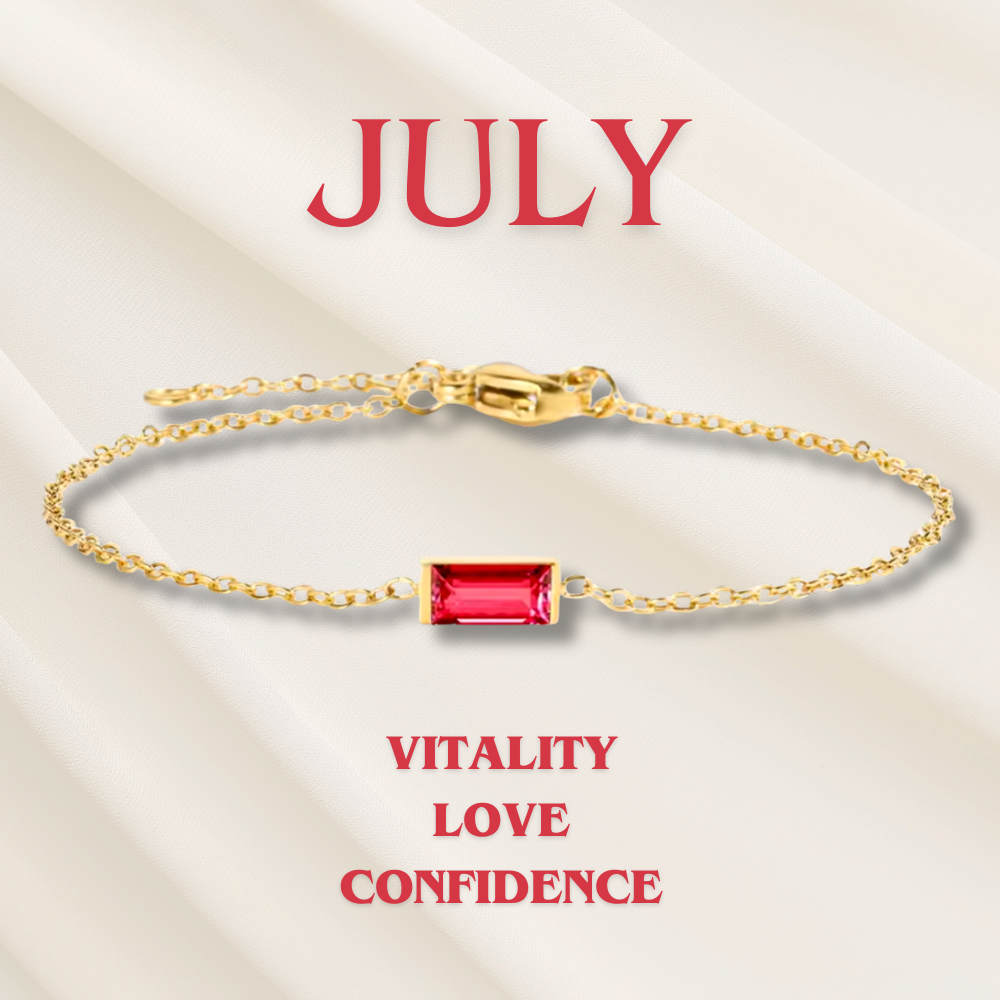 Pulsera Heartline con piedra de nacimiento