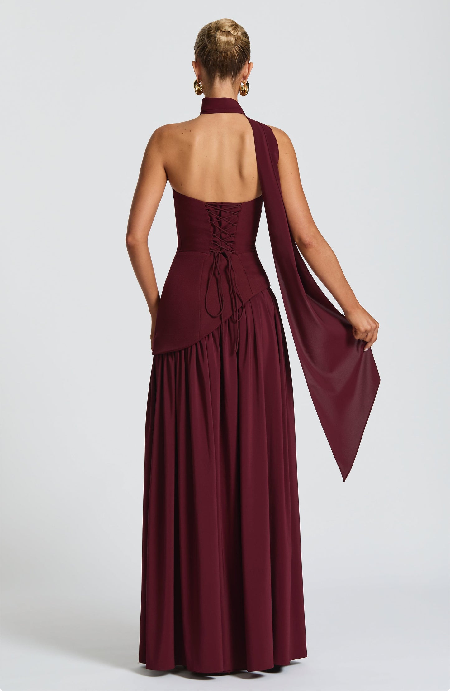 Vestido largo Oriana - Rojo vino