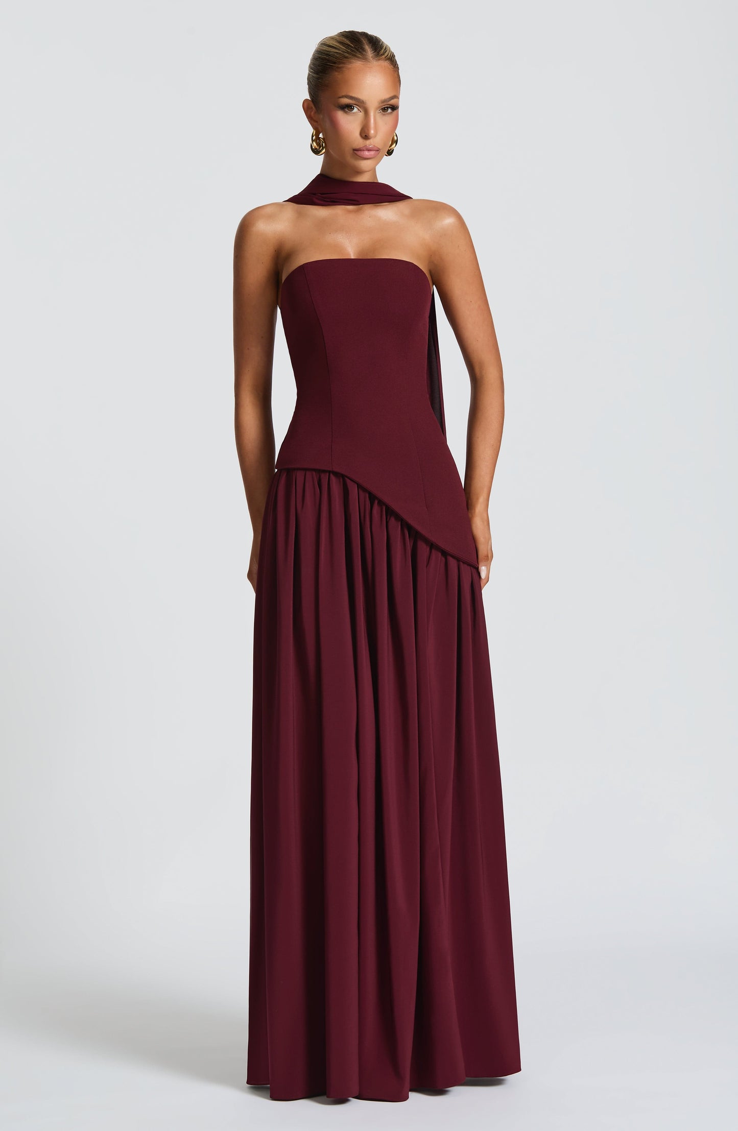 Vestido largo Oriana - Rojo vino