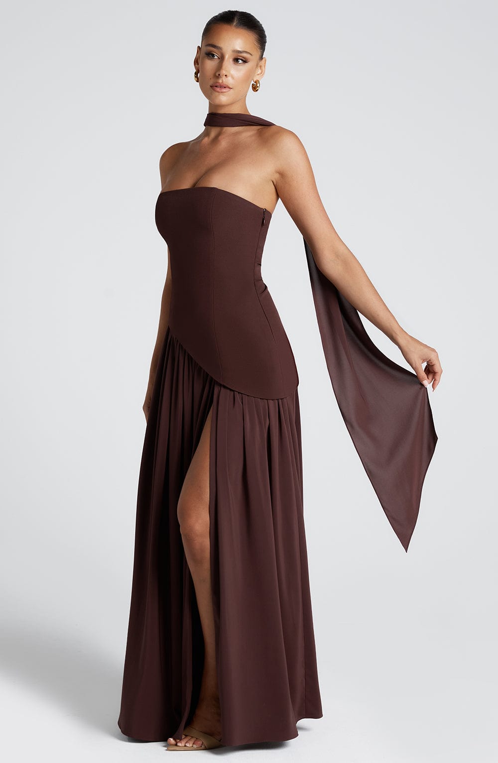 Vestido Largo Oriana - Marrón