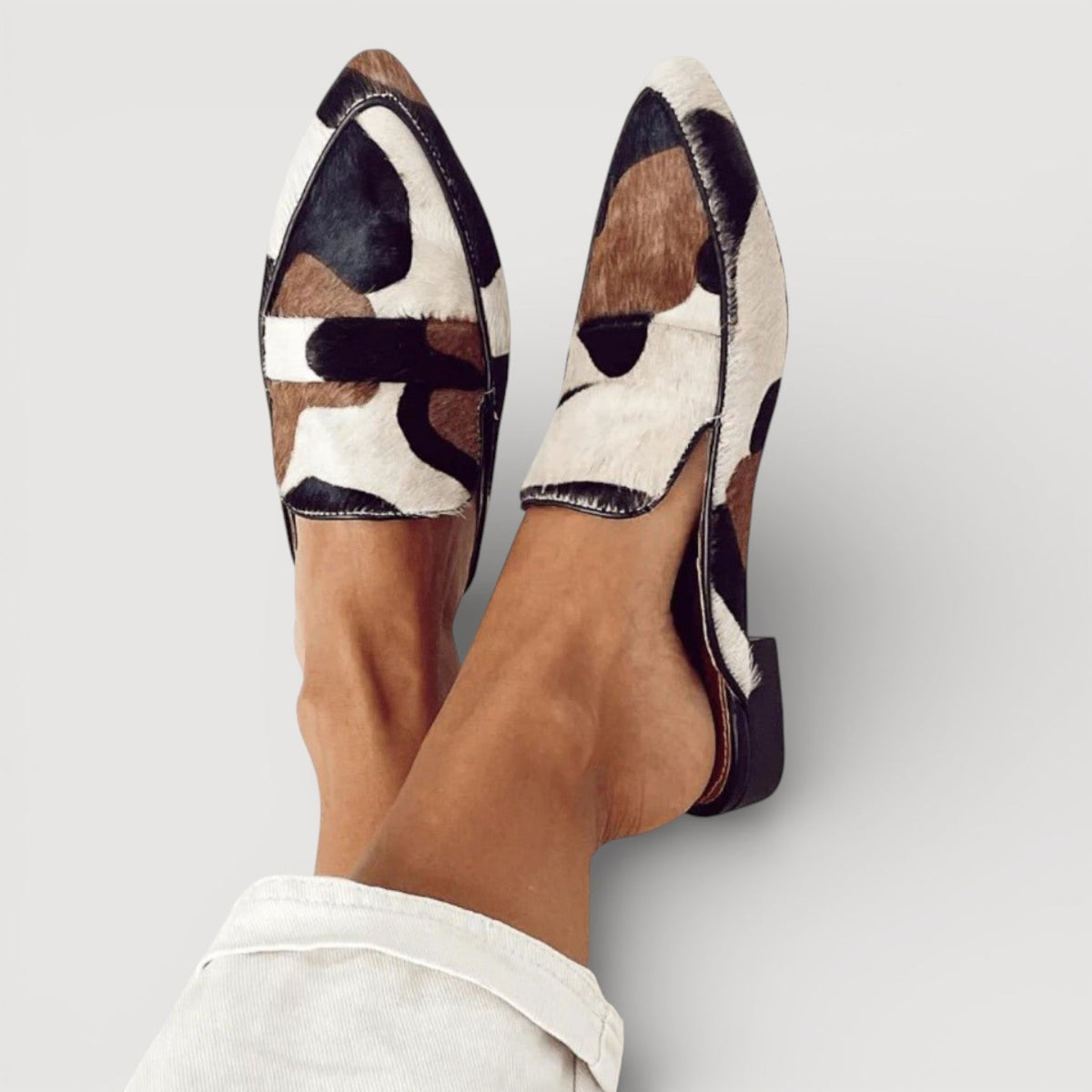 Sylvie | Mocassins Confortables Imprimé Vache