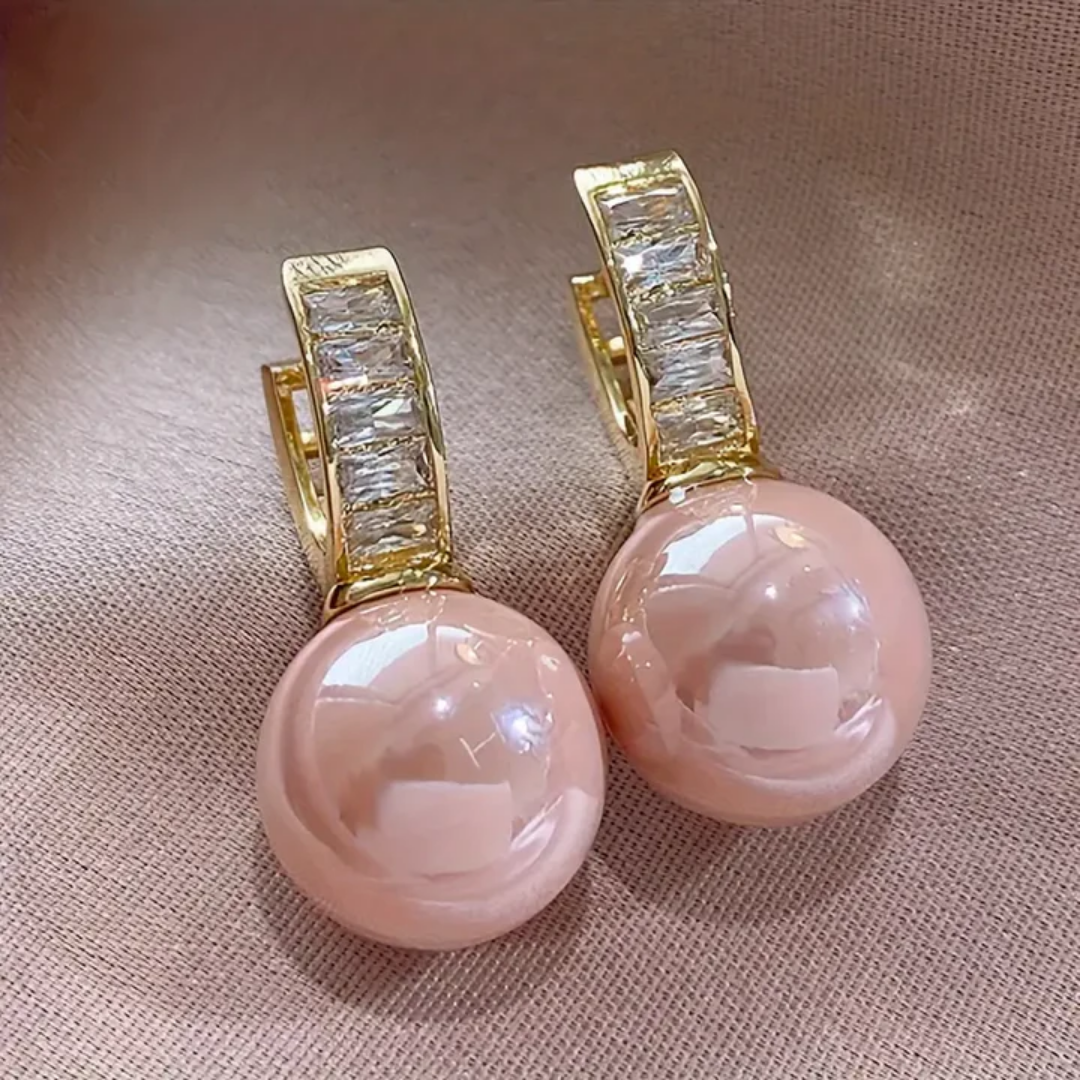 Pendientes de oro con zirconia cúbica rosa