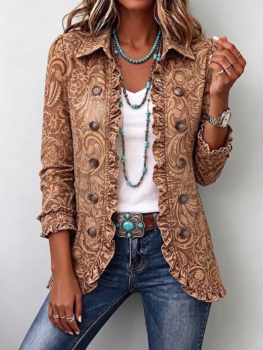 CHARLINE | Veste florale vintage à volants