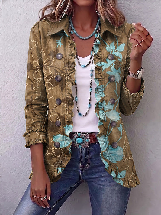 SÉRAPHINE | Veste florale délavée à volants