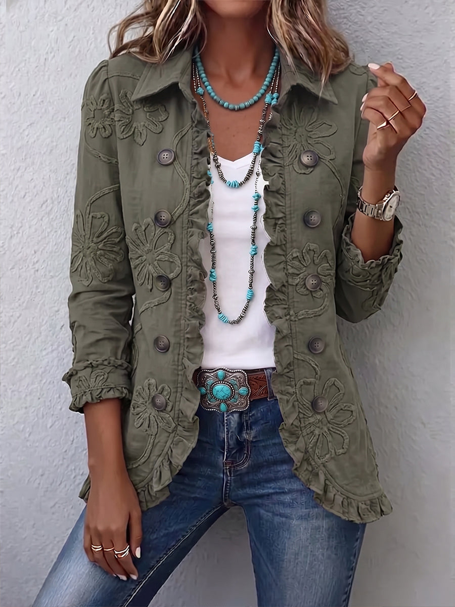 AURÉLIE | Chaqueta Bordada con Volante