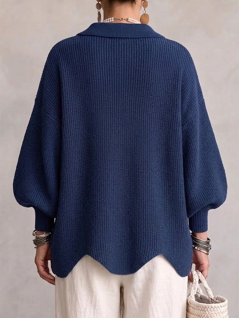 COLETTE™ | Cardigan oversize à col avec gros boutons métalliques