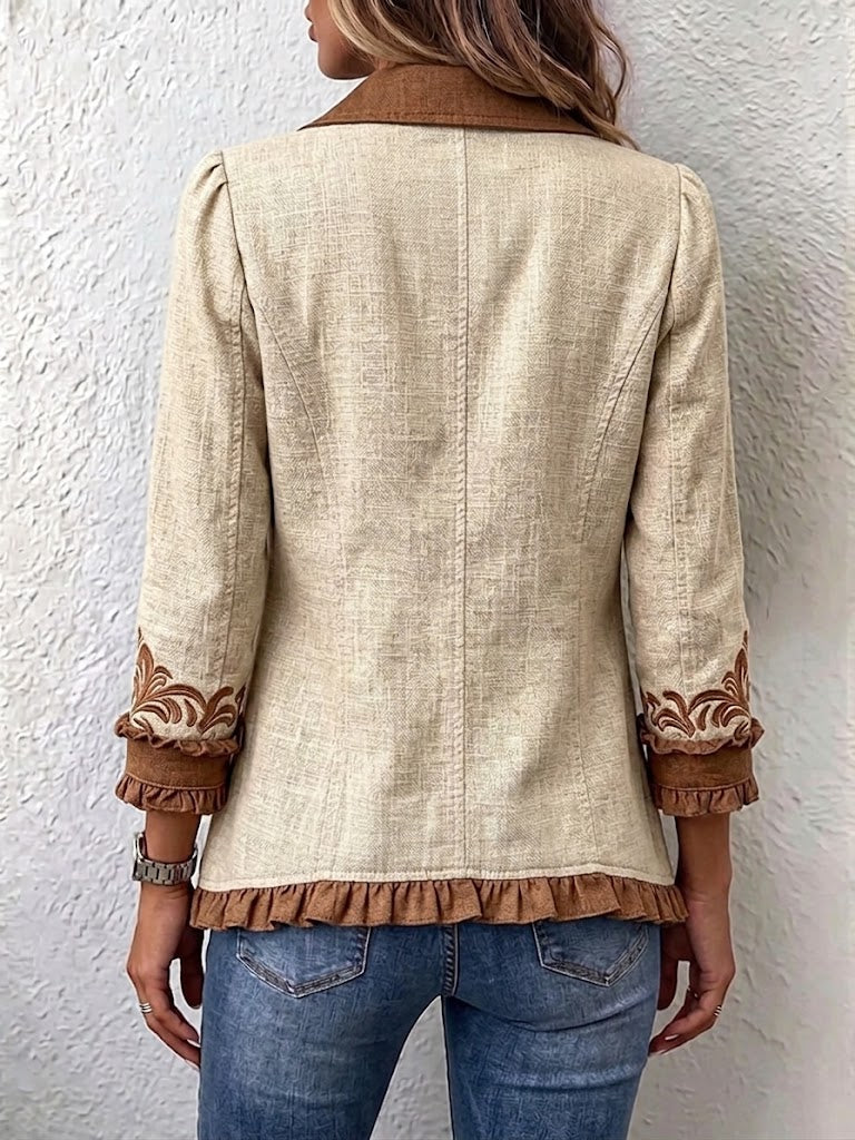 CAPUCINE | Chaqueta Floral Bordada con Volantes