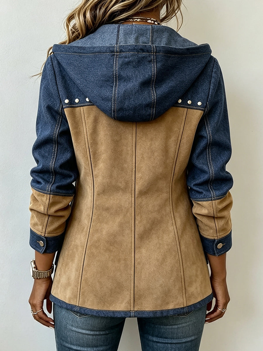 VERONICA - Veste à capuche bimatière